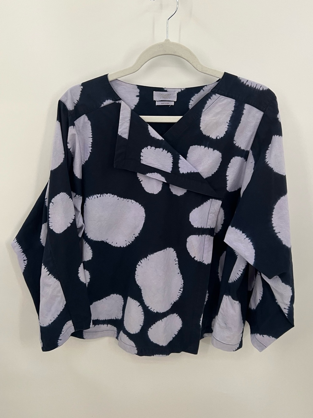 Toast Women's Shibori Top with Lavender Abstract Spot Print